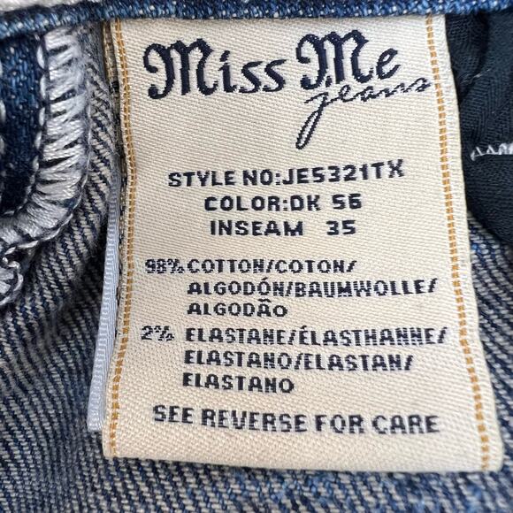 Miss Me Women’s Jeans Size 26x35 (2) Straight Embellished Pockets Preppy Bling - Picture 9 of 14